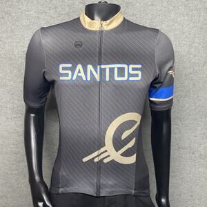 Mumu Mens Small Cycling Jersey Santos Tour Down Under AU Charcoal Ochre